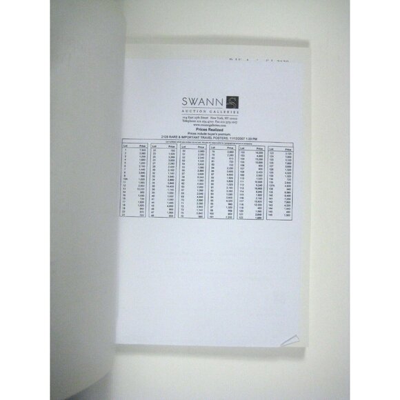 SWANN Catalog Auction November 2008 Rare Travel Posters 2128 PPB - Picture 3 of 8